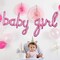 Baby Girl Letter Balloons-16 Inch Pink Baby Girl Shower Foil Balloons Banner for Gender Reveal Party Baby Birthdays Party Decoration